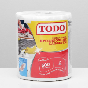 Полотенца бумажные TODO Универсальная 2сл 500л белый цвет 100% целлюлоза Полотенца бумажные TODO Универсальная 2сл 500л белый цвет 100% целлюлоза