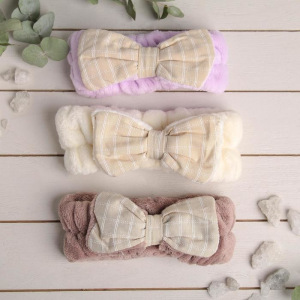 Повязка для умывания «Бантик», флис, цвет МИКС Повязка для умывания «Бантик», флис, цвет МИКС