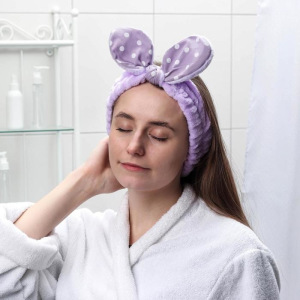 Повязка для умывания «Горошек», цвет МИКС Повязка для умывания «Горошек», цвет МИКС