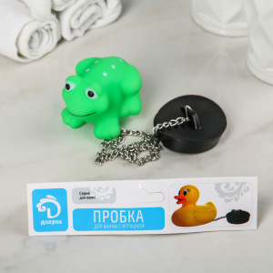 Пробка для ванны с игрушкой Доляна «Лягушка», d=5 см (внутренний d=4,3 см), цепочка 40 см Пробка для ванны с игрушкой Доляна «Лягушка», d=5 см (внутренний d=4,3 см), цепочка 40 см