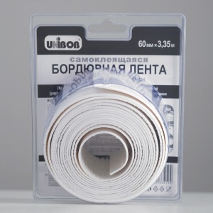 Самоклеящаяся бордюрная лента для ванн и раковин UNIBOB 60мм х 3,35м белая Самоклеящаяся бордюрная лента для ванн и раковин UNIBOB 60мм х 3,35м белая