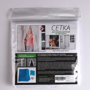 Сетка антимоскитная для дверей, 100 × 210 см, на магнитах, цвет белый Сетка антимоскитная для дверей, 100 × 210 см, на магнитах, цвет белый