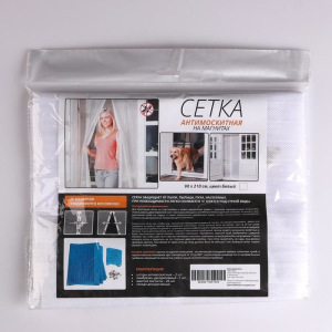 Сетка антимоскитная для дверей, 90 × 210 см, на магнитах, цвет белый Сетка антимоскитная для дверей, 90 × 210 см, на магнитах, цвет белый