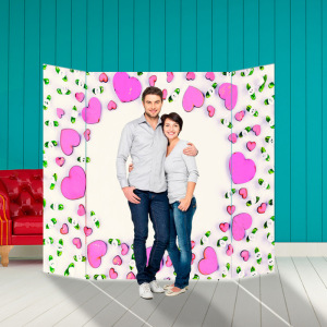 Ширма - Фотозона "Розовые сердечки" 210×190см Ширма - Фотозона "Розовые сердечки" 210×190см