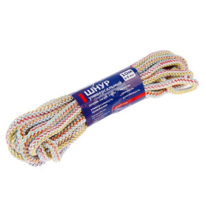 Шнур универсальный с сердечником ПП, d=8 мм, 10 м, цвет МИКС Шнур универсальный с сердечником ПП, d=8 мм, 10 м, цвет МИКС