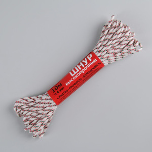 Шнур высокопрочный, d=4 мм, 10 м, цвет МИКС Шнур высокопрочный, d=4 мм, 10 м, цвет МИКС