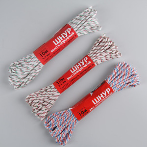 Шнур высокопрочный, d=4 мм, 10 м, цвет МИКС Шнур высокопрочный, d=4 мм, 10 м, цвет МИКС