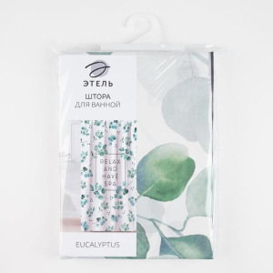 Штора для ванной Этель "Eucalyptus" 145 х 180 см, полиэстер Штора для ванной Этель "Eucalyptus" 145 х 180 см, полиэстер