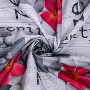 Штора для ванной комнаты Доляна «Камни и цветы», 180×180 см, полиэстер Штора для ванной комнаты Доляна «Камни и цветы», 180×180 см, полиэстер