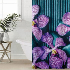 Штора для ванной комнаты Доляна «Камни и цветы», 180×180 см, полиэстер Штора для ванной комнаты Доляна «Камни и цветы», 180×180 см, полиэстер