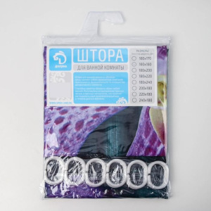 Штора для ванной комнаты Доляна «Камни и цветы», 180×180 см, полиэстер Штора для ванной комнаты Доляна «Камни и цветы», 180×180 см, полиэстер