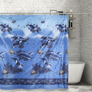 Штора для ванной комнаты Доляна «Киты и черепахи», 180×160 см, полиэстер Штора для ванной комнаты Доляна «Киты и черепахи», 180×160 см, полиэстер