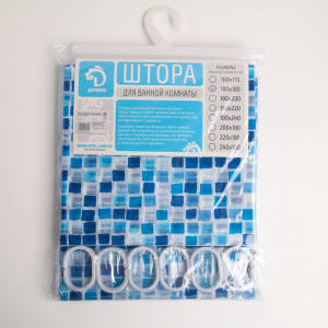 Штора для ванной комнаты Доляна «Плитка», 180×180 см, PVC Штора для ванной комнаты Доляна «Плитка», 180×180 см, PVC
