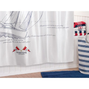 Штора для ванной комнаты Maritime blue, ткань, 200 х 200 см Штора для ванной комнаты Maritime blue, ткань, 200 х 200 см