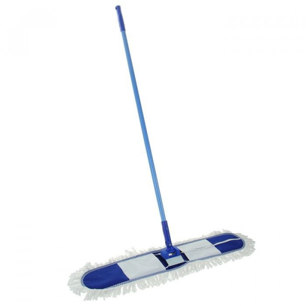 Швабра плоская Доляна, металлическая ручка 112 см, насадка х/б