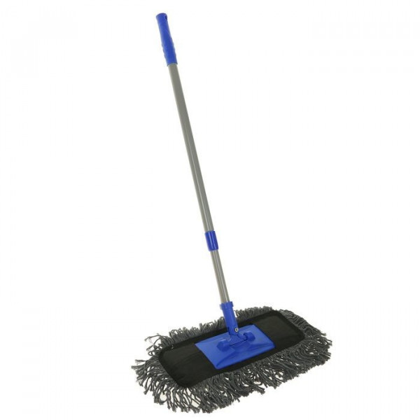Швабра плоская Доляна, телескопическая ручка 77-118 см, насадка х/б 33×12 см
