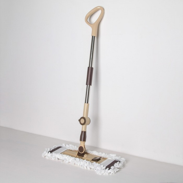 Швабра плоская Доляна, телескопическая стальная ручка 76-115 см, насадка микрофибра 44×12 см, цвет МИКС