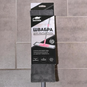 Швабра плоская с телескопической ручкой Raccoon, 40×14×90(120) см, микрофибра Швабра плоская с телескопической ручкой Raccoon, 40×14×90(120) см, микрофибра
