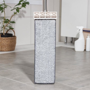 Швабра плоская с вертикальным отжимом Доляна, стальная ручка 125 см, 2 насадки из микрофибры 35×14 см Швабра плоская с вертикальным отжимом Доляна, стальная ручка 125 см, 2 насадки из микрофибры 35×14 см