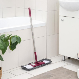 Швабра плоская со стальной телескопической ручкой Raccoon, 41×12×77(130) см, микрофибра букли Швабра плоская со стальной телескопической ручкой Raccoon, 41×12×77(130) см, микрофибра букли