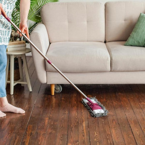 Швабра плоская со стальной телескопической ручкой Raccoon, 41×12×77(130) см, микрофибра букли Швабра плоская со стальной телескопической ручкой Raccoon, 41×12×77(130) см, микрофибра букли