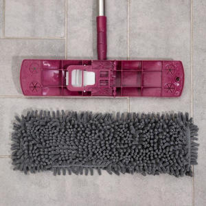 Швабра плоская со стальной телескопической ручкой Raccoon, 41×12×77(130) см, микрофибра букли Швабра плоская со стальной телескопической ручкой Raccoon, 41×12×77(130) см, микрофибра букли