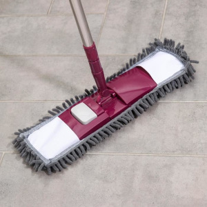 Швабра плоская со стальной телескопической ручкой Raccoon, 41×12×77(130) см, микрофибра букли Швабра плоская со стальной телескопической ручкой Raccoon, 41×12×77(130) см, микрофибра букли