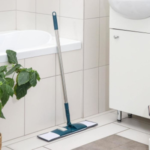 Швабра плоская со стальной телескопической ручкой Raccoon, 41×12×77(130) см, микрофибра Швабра плоская со стальной телескопической ручкой Raccoon, 41×12×77(130) см, микрофибра