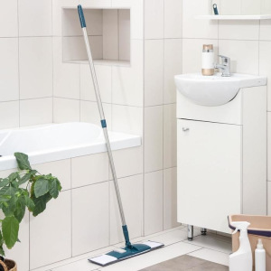 Швабра плоская со стальной телескопической ручкой Raccoon, 41×12×77(130) см, микрофибра Швабра плоская со стальной телескопической ручкой Raccoon, 41×12×77(130) см, микрофибра