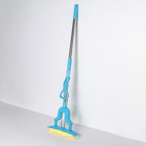 Швабра PVA со складным отжимом Доляна, телескопическая ручка 96-120 см, насадка 27×6 см, цвет МИКС