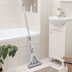 Швабра PVA со складным отжимом Доляна, телескопическая стальная ручка 105-135 см, насадка 28×6 см Швабра PVA со складным отжимом Доляна, телескопическая стальная ручка 105-135 см, насадка 28×6 см