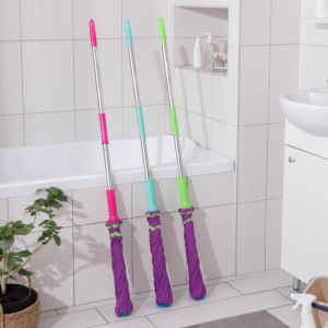 Швабра с отжимом Доляна, стальная ручка 119 см, насадка из микрофибры 80 гр, цвет МИКС Швабра с отжимом Доляна, стальная ручка 119 см, насадка из микрофибры 80 гр, цвет МИКС