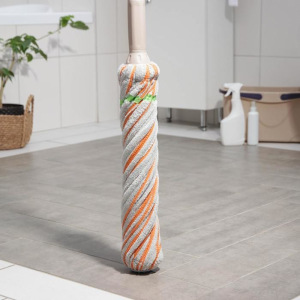 Швабра с отжимом Доляна, стальная ручка 130 см, насадка из микрофибры, наконечник силикон Швабра с отжимом Доляна, стальная ручка 130 см, насадка из микрофибры, наконечник силикон