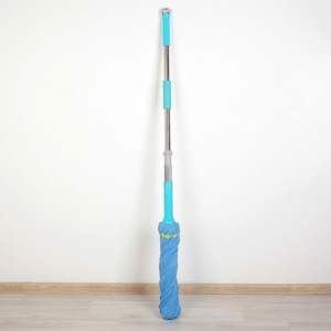 Швабра с отжимом Доляна, стальная ручка 130 см, насадка микрофибра, цвет голубой Швабра с отжимом Доляна, стальная ручка 130 см, насадка микрофибра, цвет голубой