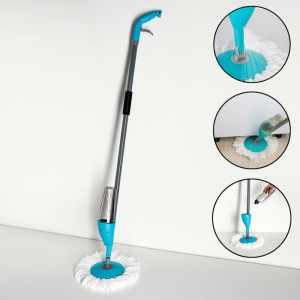 Швабра с распылителем Доляна, металлическая ручка 129 см, насадка из микрофибры 17×17 см Швабра с распылителем Доляна, металлическая ручка 129 см, насадка из микрофибры 17×17 см