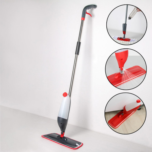 Швабра с распылителем Доляна, стальная ручка 118 см, насадка из микрофибры 40×14 см, ручка МИКС