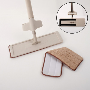 Швабра с распылителем и отжимом, черенок 140 см, насадка из микрофибры 11×4,5 см, цвет бежевый Швабра с распылителем и отжимом, черенок 140 см, насадка из микрофибры 11×4,5 см, цвет бежевый