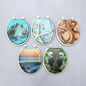 Сиденье для унитаза с крышкой, 43×37 см, мягкое, цвет серый, рисунок МИКС Сиденье для унитаза с крышкой, 43×37 см, мягкое, цвет серый, рисунок МИКС