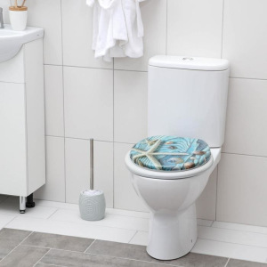 Сиденье для унитаза с крышкой, 43×37 см, мягкое, цвет серый, рисунок МИКС Сиденье для унитаза с крышкой, 43×37 см, мягкое, цвет серый, рисунок МИКС