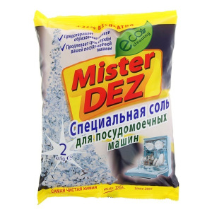 Соль для посудомоечных машин Mister Dez, 2 кг Соль для посудомоечных машин Mister Dez, 2 кг