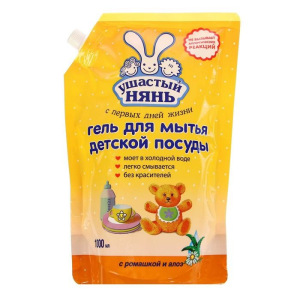 Средство для мытья детской посуды Ушастый нянь, дой-пак, 1 л Средство для мытья детской посуды Ушастый нянь, дой-пак, 1 л