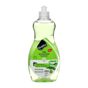 Средство для мытья посуды, QUALITA GREEN TEA & ALOE, флакон, 500 мл Средство для мытья посуды, QUALITA GREEN TEA & ALOE, флакон, 500 мл