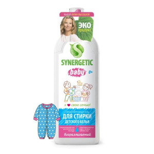 Средство моющее биоразлагаемое для стирки детского белья SYNERGETIC 1л Средство моющее биоразлагаемое для стирки детского белья SYNERGETIC 1л