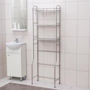 Стеллаж над унитазом 55×29×167 см, нержавеющая сталь Стеллаж над унитазом 55×29×167 см, нержавеющая сталь
