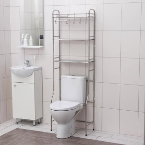 Стеллаж над унитазом 55×29×167 см, нержавеющая сталь Стеллаж над унитазом 55×29×167 см, нержавеющая сталь