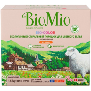 Стиральный порошок BioMio, для цветного белья, с экстрактом хлопка, 1,5 кг Стиральный порошок BioMio, для цветного белья, с экстрактом хлопка, 1,5 кг