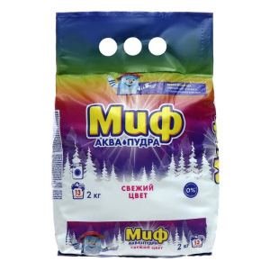 Стиральный порошок Миф, автомат, колор, свежий цвет, 2 кг Стиральный порошок Миф, автомат, колор, свежий цвет, 2 кг