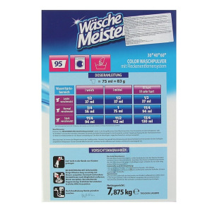 Стиральный порошок WascheMeister Color для цветных тканей, пакет, 7,875 кг Стиральный порошок WascheMeister Color для цветных тканей, пакет, 7,875 кг