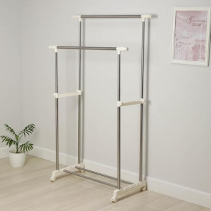 Стойка для одежды телескопическая усиленная, 2 перекладины, 90(160)×43×90(160) см Стойка для одежды телескопическая усиленная, 2 перекладины, 90(160)×43×90(160) см