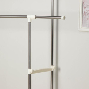 Стойка для одежды телескопическая усиленная, 2 перекладины, 90(160)×43×90(160) см Стойка для одежды телескопическая усиленная, 2 перекладины, 90(160)×43×90(160) см
